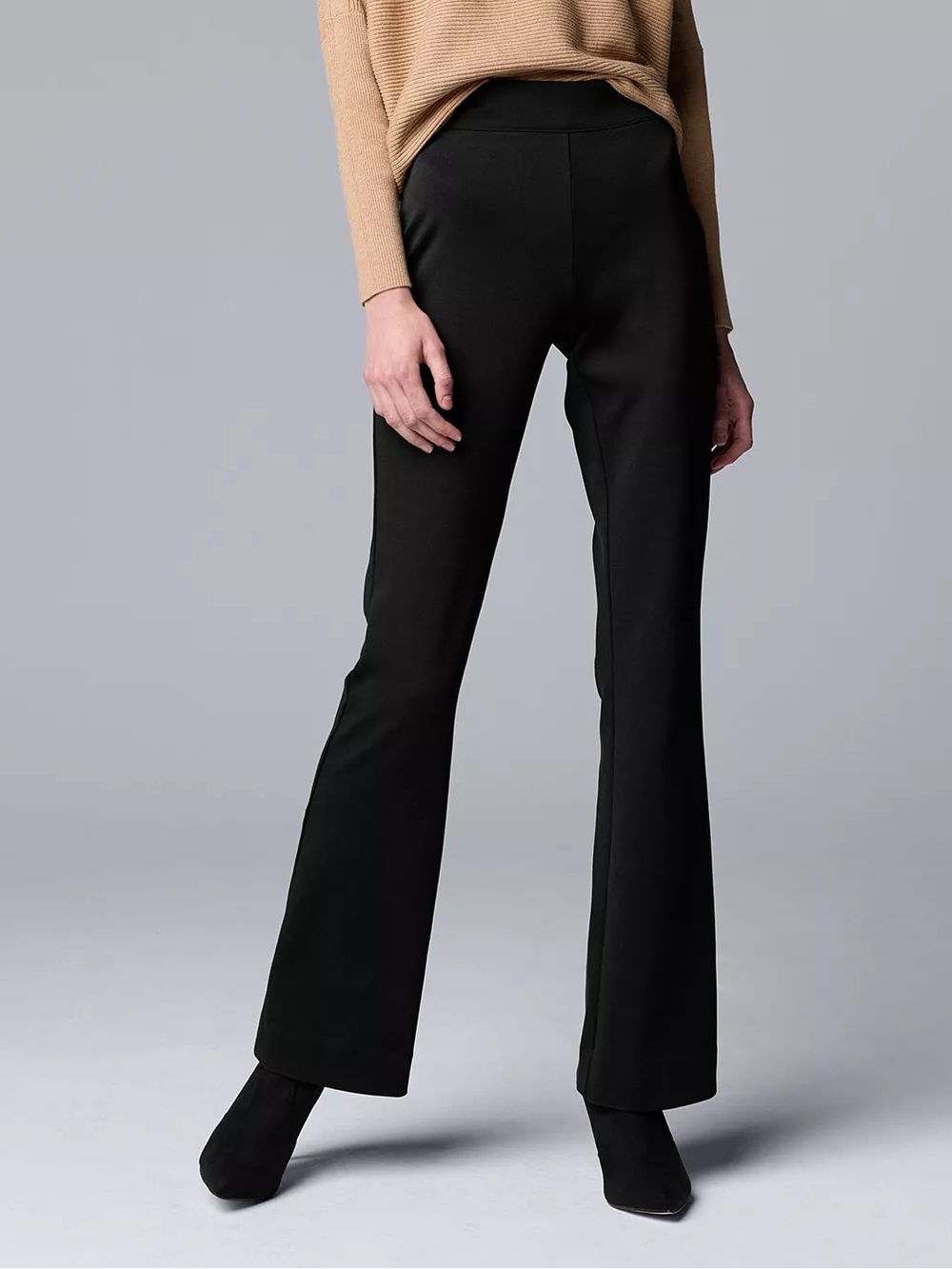 Women's Simply Vera Vera Wang Mid Rise Pull-On Ponte Bootcut Pants